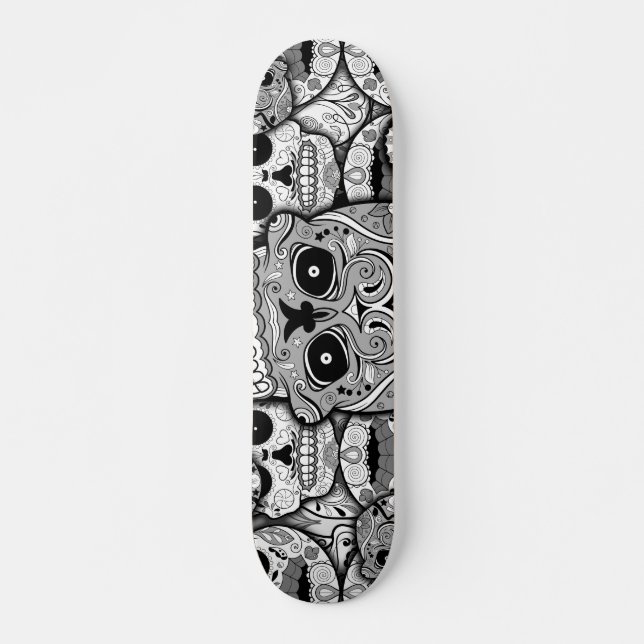 Skateboard Motif de crânes de sucre (Devant)