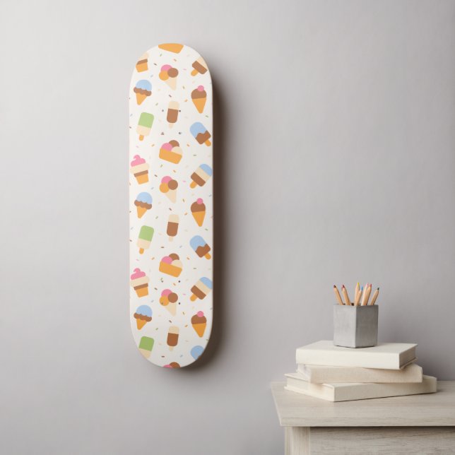 Skateboard Motif de crème glacée, cône de crème glacée, Popsi (Art mural)