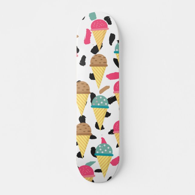 Skateboard Motif de crème glacée mignonne (Devant)