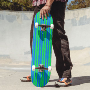 Skateboard Motif de design rayures élégantes bleu vert