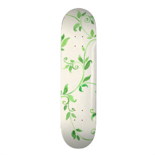 Skateboard Motif de feuille d'aquarelle