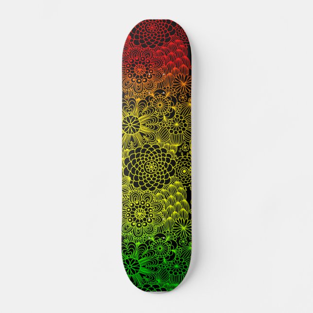 Skateboard Motif de fleur de Rasta (Recto)