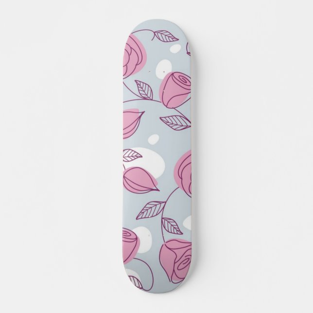 Skateboard Motif de fleurs (Devant)
