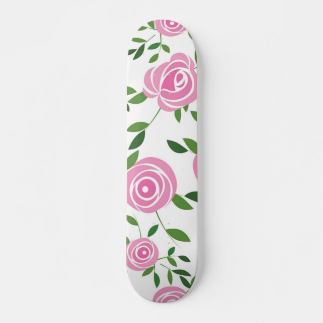 Skateboard Motif de fleurs (Devant)