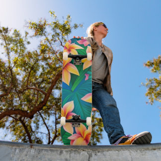 Skateboard Motif de fleurs tropicales hawaïennes