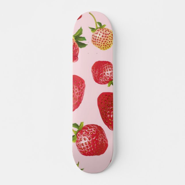 Skateboard Motif de fraises (Devant)
