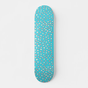 Skateboard Motif de frappe de point Polka bleu