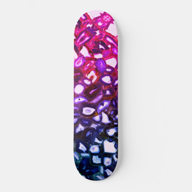 Skateboard motif de géoode rose Abstrait (Recto)