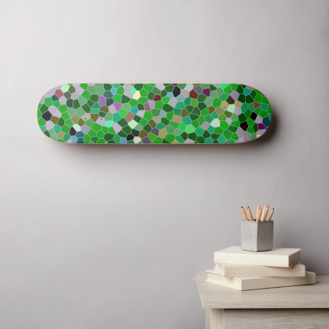 Skateboard MOTIF de jardin multicolore VERT (Art mural (Horz))