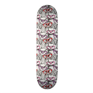 Skateboard Motif de lunettes de hibou