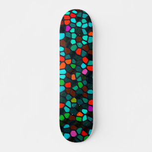 Skateboard Motif de mosaïque coloré multicolore