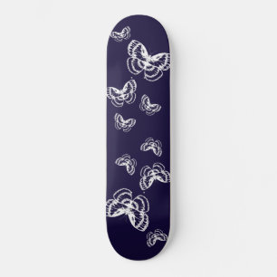 Skateboard Motif de papillons violets et blancs