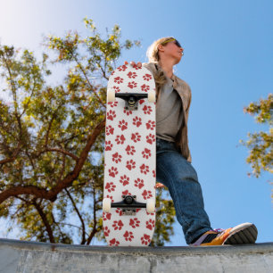 Skateboard Motif De Pâtes, Patrouilles De Chiens, Paws Rouges