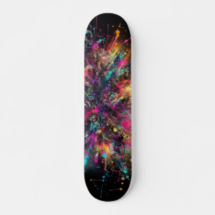 Skateboard Motif de peinture au néon qui dégouline