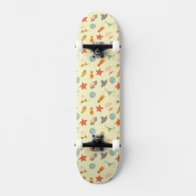 Skateboard Motif de plage d'été (Recto)
