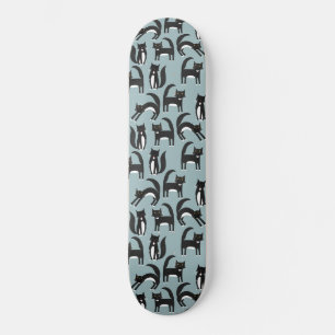 Skateboard Motif de plaisir de chats en noir et blanc