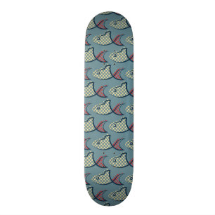 Skateboard Motif de poissons de point de polka