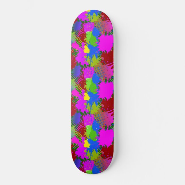 Skateboard Motif de projection de peinture 3 (Recto)