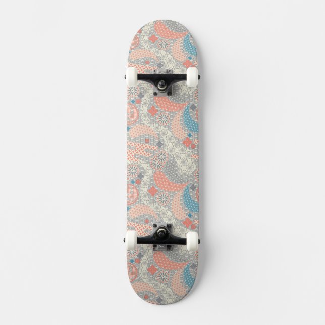 Skateboard Motif de style japonais. Illustration (Recto)