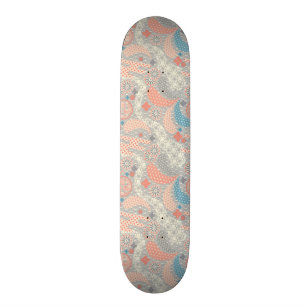 Skateboard Motif de style japonais. Illustration