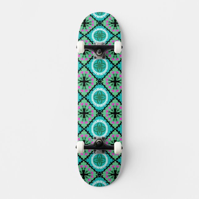Skateboard Motif de Suzani avec des motifs d'Ouzbékistan et (Recto)