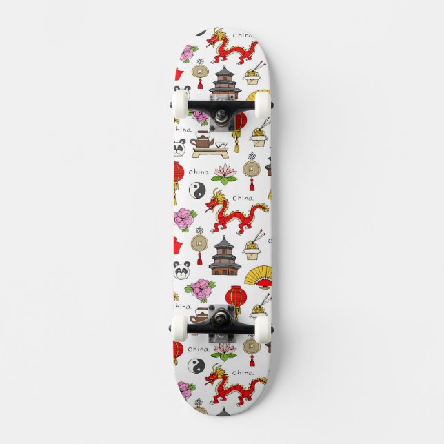 Skateboard Motif de symboles de la Chine (Recto)