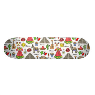 Skateboard Motif de symboles du Mexique