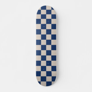 Skateboard Motif de tableau de contrôle rétro en bleu et beig