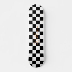 Skateboard Motif de tableau de contrôle rétroactif blanc et n