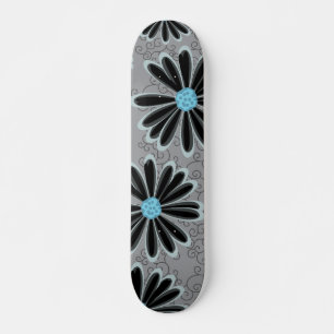 Skateboard Motif de tatouage à marmite tribale à pointe bleu 