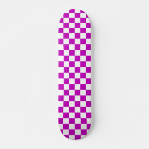 Skateboard Motif de vérification À damiers blanc violet