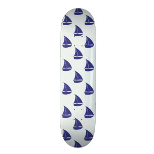 Skateboard Motif de voilier de bleu royal