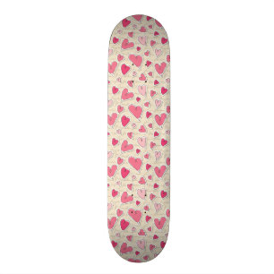 Skateboard Motif des coeurs