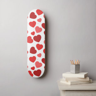 Skateboard Motif Des Coeurs, Coeurs Rouges, Motif Des Coeurs