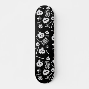 Skateboard Motif des os crâniens de squelette d'Halloween