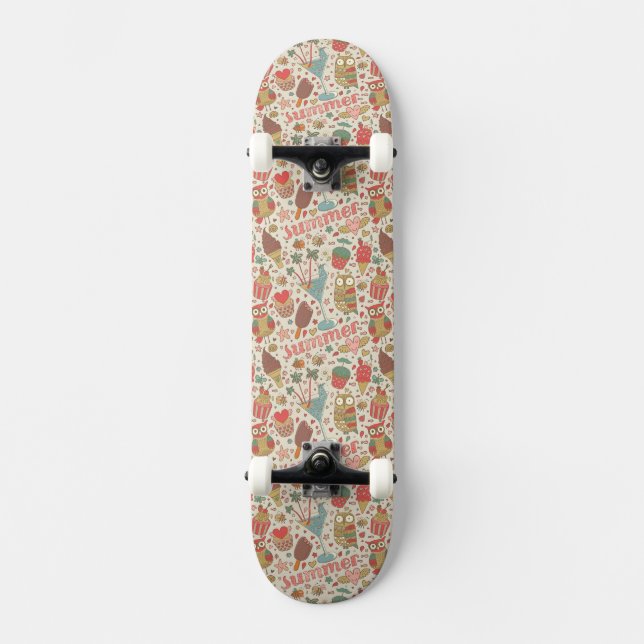 Skateboard Motif d'été avec la crème glacée (Recto)