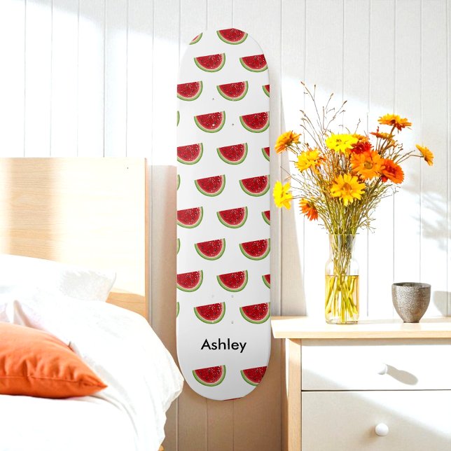 Skateboard Motif d'été Red White Watermelon (Créateur téléchargé)
