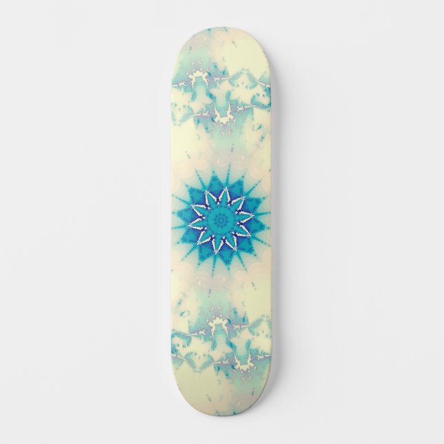 Skateboard Motif d'hiver Frosty Blue Snowflake (Recto)