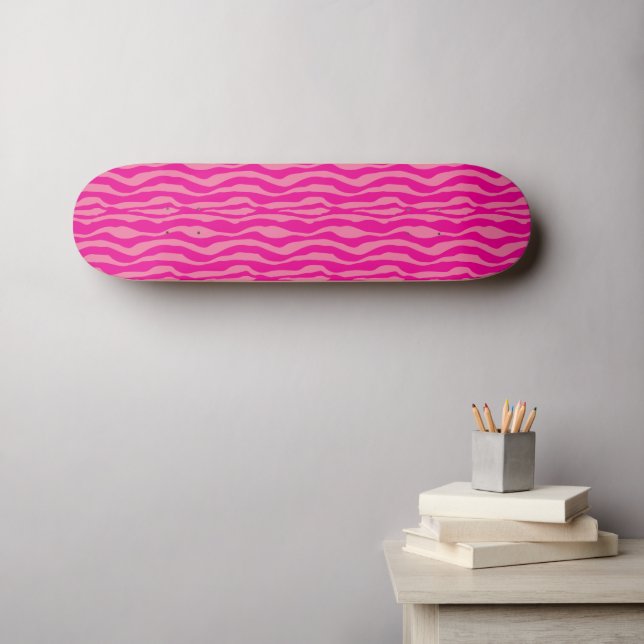 Skateboard Motif d'impression rose Zebra (Art mural (Horz))