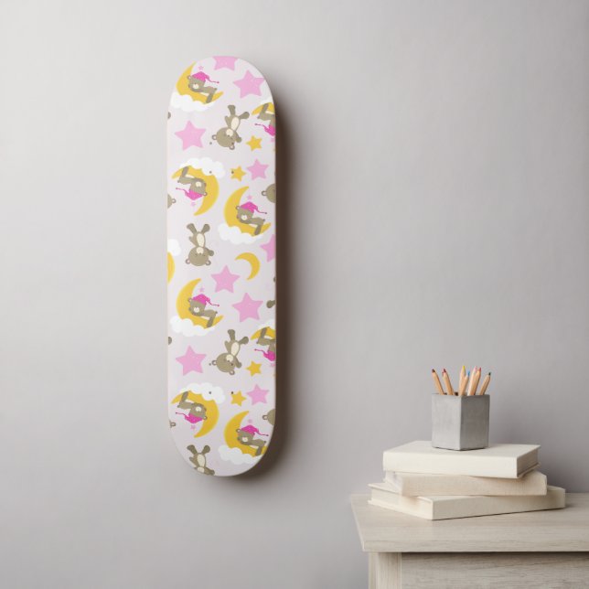 Skateboard Motif D'Ours, Nounours, Mignons Ours, Étoiles (Art mural)