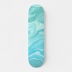Skateboard Motif en marbre bleu