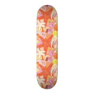 Skateboard Motif en pastel de créature de mer