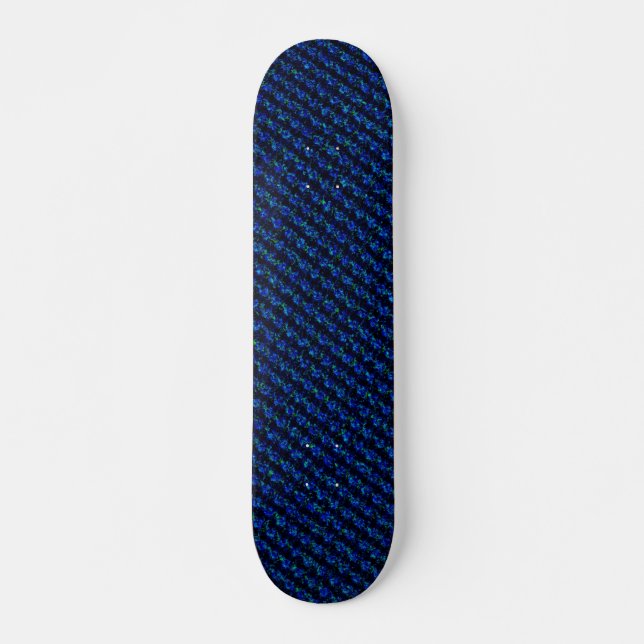 Skateboard Motif en verre brisé bleu vert (Devant)