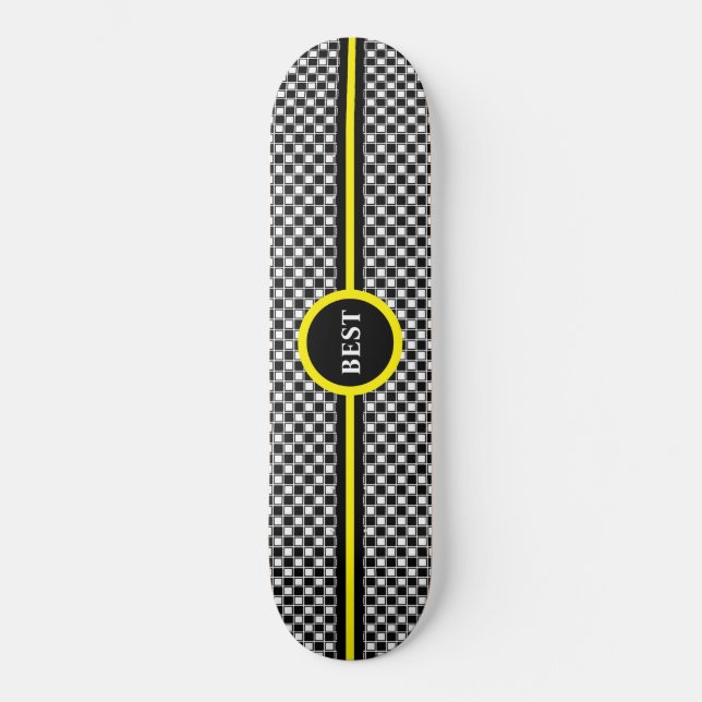 Skateboard Motif et calligraphie noir et blanc (Recto)