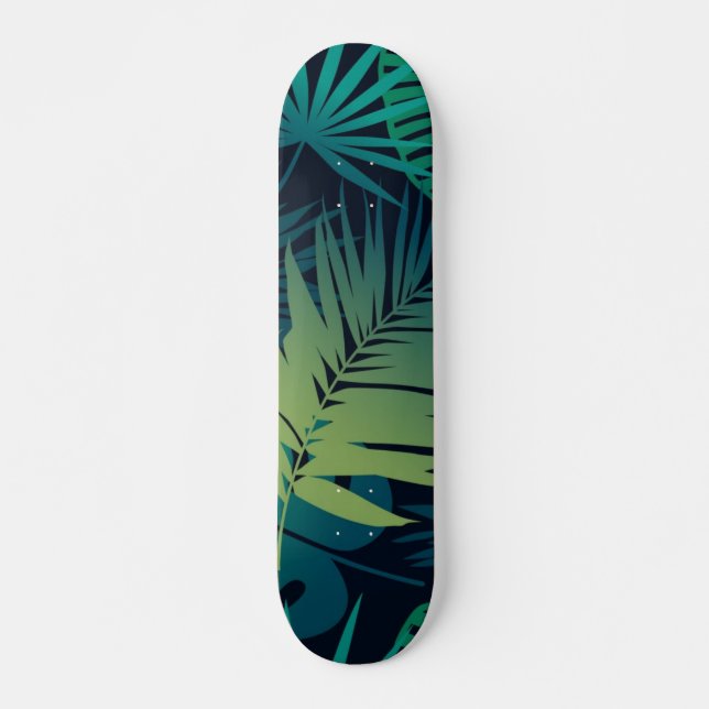 Skateboard motif feuille (Devant)
