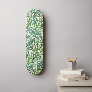 Skateboard Motif Feuille vert tropical