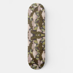 Skateboard Motif floral Art nouveau vintage avec chauve-souri