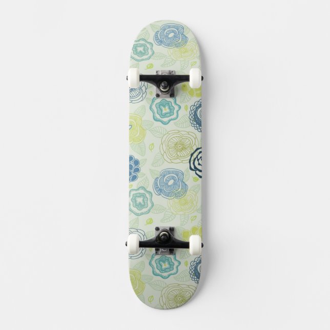 Skateboard Motif floral élégant avec les fleurs mignonnes (Recto)