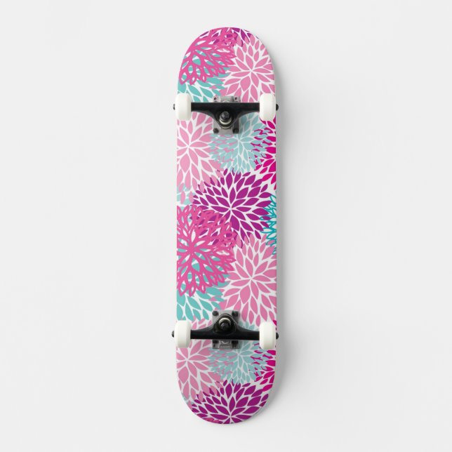 Skateboard Motif floral lumineux 2 (Recto)