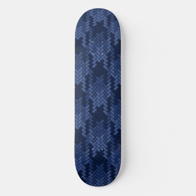 Skateboard Motif frappant de formes bleues (Recto)